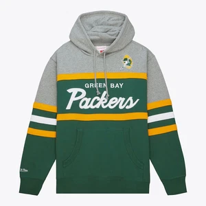 GREEN BAY PACKERS Mitchell and Ness Head Coach Pullover Felpa con Cappuccio Logo Cucito XL - Foto 1 di 4