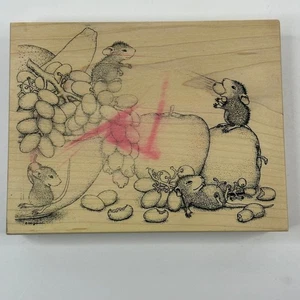 Fruchtbarer Tag Haus Maus Holz montiert Gummistempel von Stampa Rosa Vintage 1998 - Bild 1 von 4
