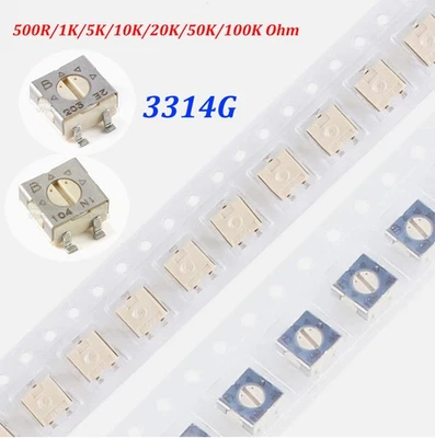 SMD 3314G Präzisions Variabler Widerstand Trimmer Potentiometer 500 1K 2K 10K-100KΩ - Bild 1 von 3
