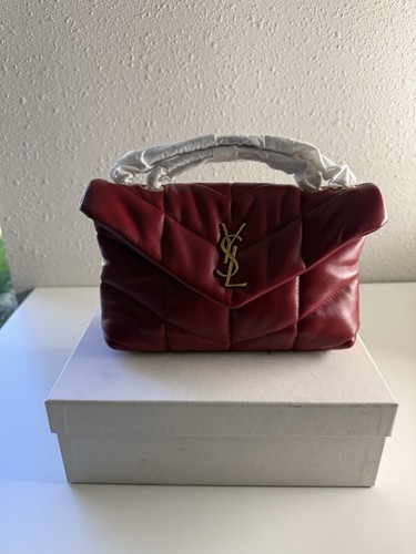 SAINT LAURENT (YSL) Autentica borsa a tracolla Saint Laurent Loulou Puffer pelle trapuntata mini nuova etichette