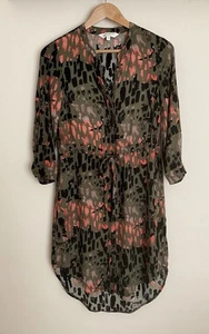 Apricot Size 8 Tie Waisted Buttoned Shirt Dress Abstract Pattern - Picture 1 of 13
