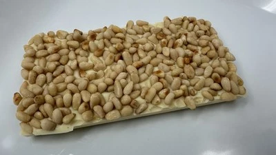 White Chocolate Bar With Whole Pine Nuts Chocolate Bar 100g! - Image 1 of 2
