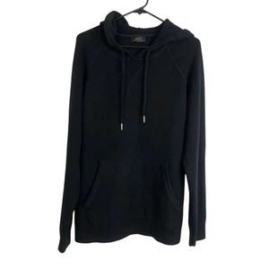 Quince Sweater Hoodie Womens Large Black 100% Mongolian Cashmere Pullover Soft - Picture 1 of 11
