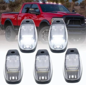 5PCS Cab Roof Clear Lens White Lights LED for 2019-2024 Ram 2500 3500 4500 5500 - Foto 1 di 12