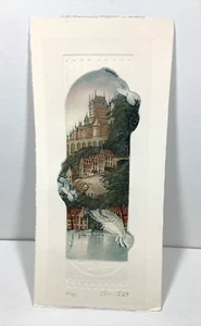 P Cloutier Künstlerdruck Quebec signiert nummeriert geätzt oder geprägt 12” x 5 1/2” - Bild 1 von 7