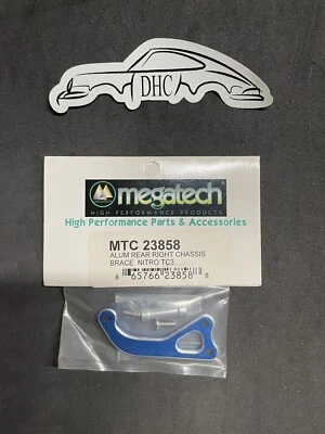 Megatech Vintage RC Car Part # MTC23858 Blue Alum. Rear Right Brace Nitro TC3 - Image 1 of 2