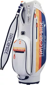 TAYLOR MADE Golf Men's Caddy Bag GOLDEN STATE 9 x 47 in 2.8kg White Orange UN076 - Picture 1 of 4