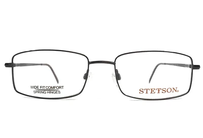 Stetson Eyeglasses Frames ZYLOWARE XL-18 183 Brown Rectangle Wire Rim 56-18-145 - Image 1 of 4