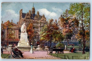 London England Postkarte Leicester Square Monument 1906 Oilette Tuck Art - Bild 1 von 2