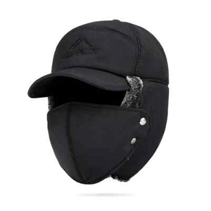 Winter Warm Fleece Lined Hat Windproof Ski Cap with Ear Flaps for Winters - Picture 1 of 3