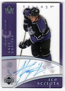 2007-08 Upper Deck Trilogy Ice Scripts #ISAK Anze Kopitar Kings Auto