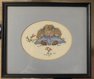 VTG Needlepoint Cross Stitch Embroidered Framed Matted Handmade Art Vintage 3D - Picture 1 of 4