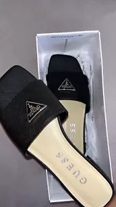 Brand new black women's tamsea one band square toe slide flat sandals size 10  - Picture 1 of 1