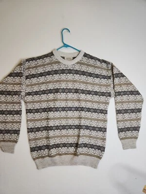 St. John's Bay Mens  Lg Tall Tan Browns Sweater Crew Neck Knit Trim  Pullover - Image 1 of 4