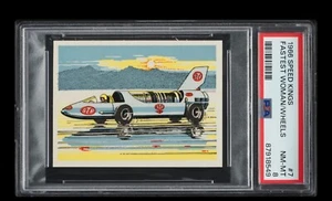 1966 🚆 Prescott Confectionary Speed Kings The fastest woman on wheels #7 PSA-8 - Picture 1 of 3