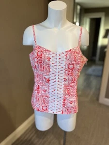 Lilly Pulitzer Women's Shelli Stretch Tank Top Red 16 New - Picture 1 of 13