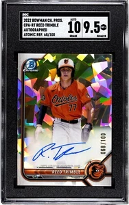 2022 Bowman Chrome Reed Trimble Atomic Refractor Auto/100 SGC 9.5/10 - Picture 1 of 2