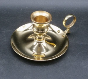 Vintage Baldwin Solid Brass Candlestick Holder Finger-Loop Handle Colonial Style - Picture 1 of 17