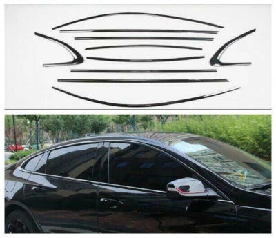 Black steel Car Window Strip Cover Trim 10pcs For Chevrolet Malibu 2016-20-21-22 - Image 1 of 4