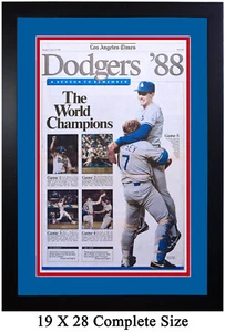 1988 Los Angeles Dodgers World Series Champs Framed Newspaper Art Print - Picture 1 of 6