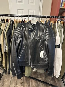 TOM FORD Biker Leather Jacket Black Sz IT 50 New W Tags - Picture 1 of 19