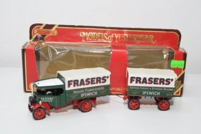 B16 1:43 MATCHBOX YESTERYEAR Y-27 1922 FODEN C TYPE STEAM WAGON TRAILER FRASERS - Image 1 of 4