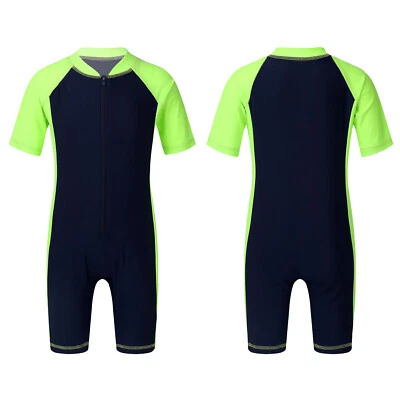 Traje de neopreno corto unisex con cremallera protección solar UV protección contra erupciones traje de baño Foto 1 de 2