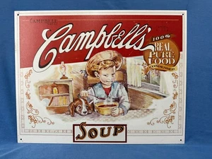 Retro CAMPBELLS SUPPE 16" Blechschild Werbung "100% echtes reines Essen - kondensiert" - Bild 1 von 7