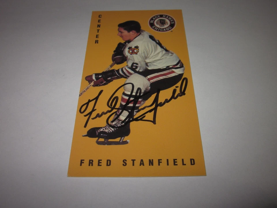 FRED STANFIELD SIGNED AUTOGRAPHED PARKHURST TALL BOYS CARD # 37 BLACK HAWKS - Image 1 of 1