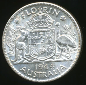 Australia 1944-S One Florin 2/- George VI (Silver) - Uncirculated (E21415) - Bild 1 von 3