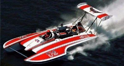 46" HYDROPLANE RC MODEL BOAT HULL KIT - ‘76 Miss US - w/Rear Wing USA MADE! - Image 1 of 4