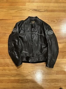 Vintage Black Vanson Leather Motorcycle Jacket Size 54 - Picture 1 of 3