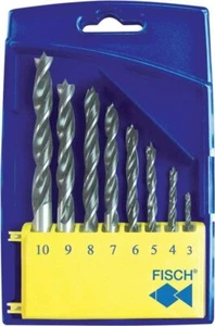 Fisch 01200008K Standard Wood Twist Drill Set in Plastic Box, 0 V, - Picture 1 of 1