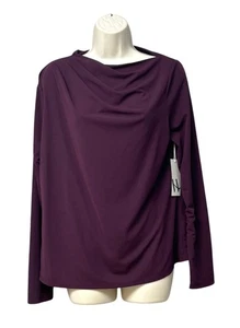 Worthington Camicetta in raso con scollo a nodo e maniche a sbuffo, bordeaux classico, L - Foto 1 di 11