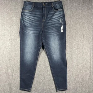 American Eagle Jeans Womens 22 Long Blue Curvy Highest Rise Jegging 360 Stretch - Picture 1 of 11