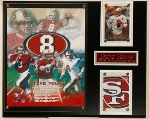STEVE YOUNG SAN FRANCISCO 49ERS FRAMED 8X10 PHOTO-12X15 WALL PLAQUE-MAN CAVE ART - Picture 1 of 3