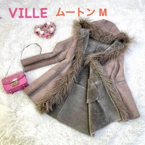Womens  Real Fur Trim Shearling Coat Hooded Thick Mouton Jacket with Front Hooks - Picture 1 of 24