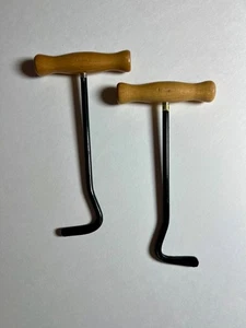 Wooden Handle Boot Hooks Boot Puller, Pair of Durable Metal Boot Hooks , 2-Pack - Picture 1 of 4
