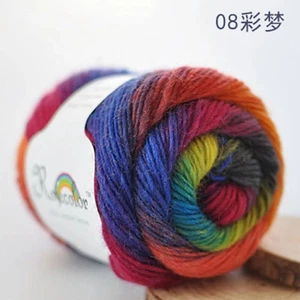 100% Pure Wool Yarn 50g/180m Gradient Color For Hand knit Crochet Soft DIY Scarf - Picture 1 of 17