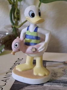 Donald Duck Swim Suit with Pool Float Porcelain Figure Early Disney Collectible - Picture 1 of 3