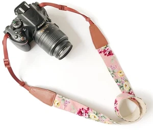 Camera Strap Neck, Adjustable Vintage Floral PInk Camera Straps Shoulder Belt... - Picture 1 of 9