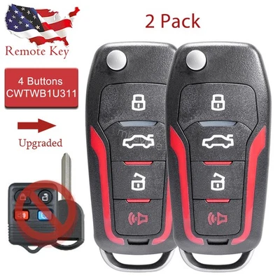2 Para Ford Lincoln Mercury Entrada Sin Llave Control Remoto Abatible Llavero 4D63 Chip Actualizado Foto 1 de 4