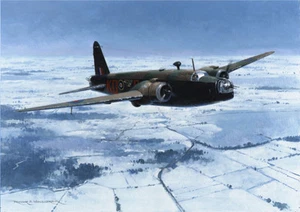 Tarjeta de Navidad de Navidad Vickers Wellington Bomber Command avión avión - Imagen 1 de 1