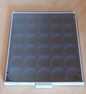 Münzbox mit 30 runden Fächern, Deckel transparent, stapelbar, dt. Fabrikat - Bild 1 von 4