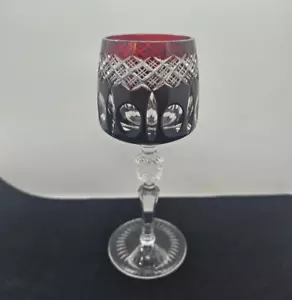 Seltener Stil Vintage Nachtmann Rubinschliff auf klarem Kristall Cordial Stiele Kelch - Bild 1 von 10