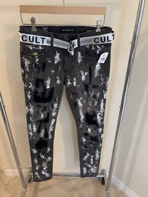 Jean de mezclilla súper ajustado punk Cult of Individuality para hombre nuevo con etiquetas talla 32,33 Foto 1 de 4