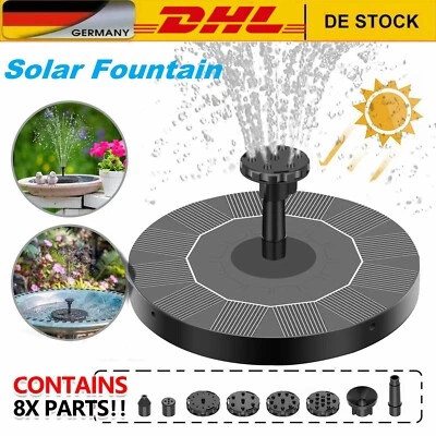 Solar Springbrunnen Fontäne Solarpumpe Garten-Brunnen Teichpumpe Wasserspiel - Bild 1 von 4