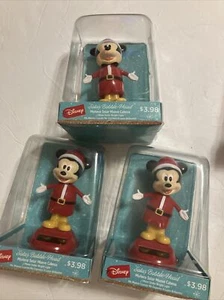Disney * Grupo Ruz ~ Santa Mickey Mouse * Solar Bobble Head  * New Log Of 3 - Picture 1 of 5