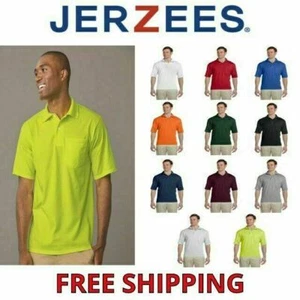 Jerzee Adult 5.6 oz. SpotShield™ Pocket Jersey Polo Stain Resistant S-5XL 436MP - Picture 1 of 41