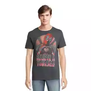 Deadpool Men's Believe in Yourself Graphic Tee, Size XL, Short Sleeve, Crew Neck - Picture 1 of 5